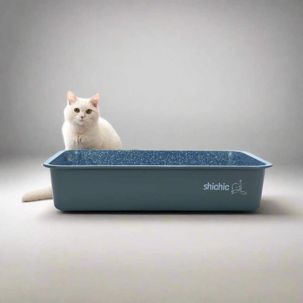 Durable Nonstick steel cat litter box | Marbeloo by Shichic