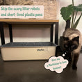 Load image into Gallery viewer, Siamese cat near the long-lasting Marbleloo metal cat litter pan, preferred over plastic pans and litter robots.
